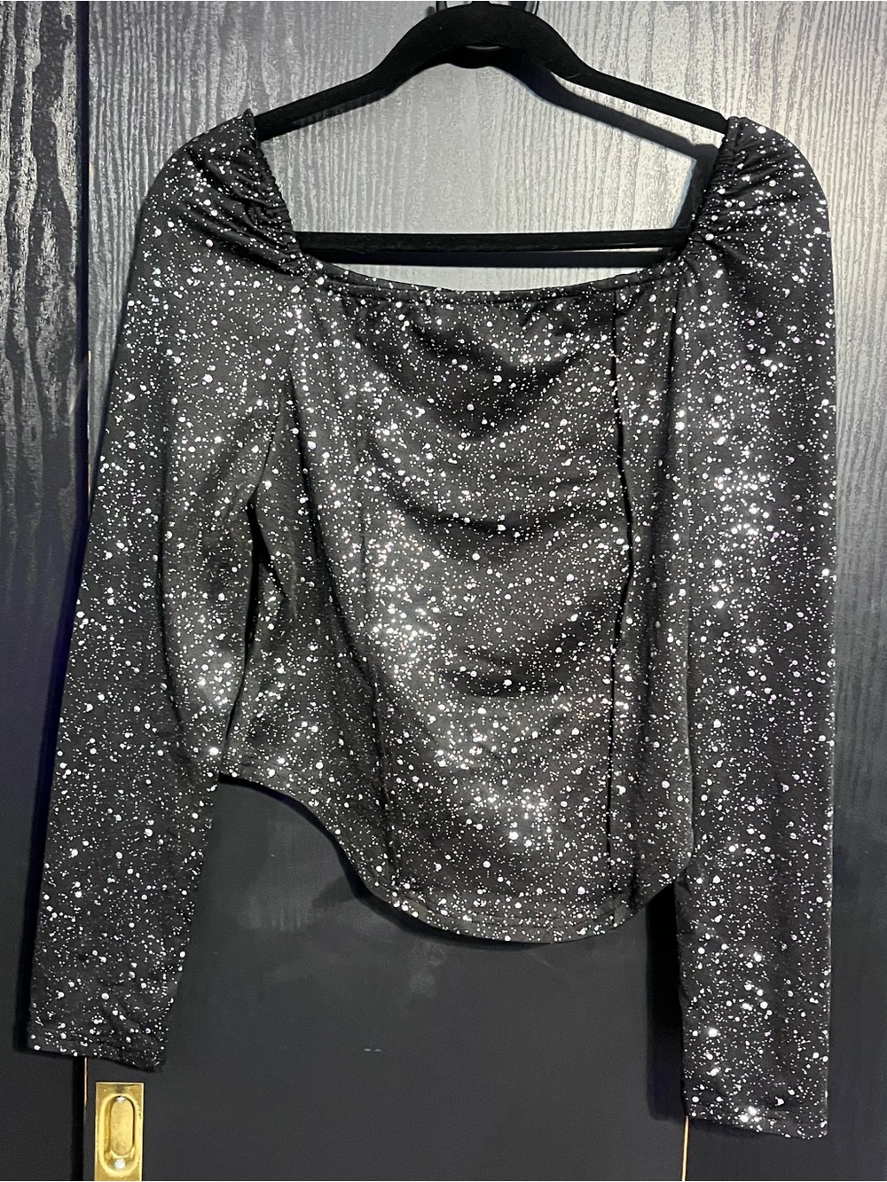 SHEIN Black Crewneck Long Sleeve Top